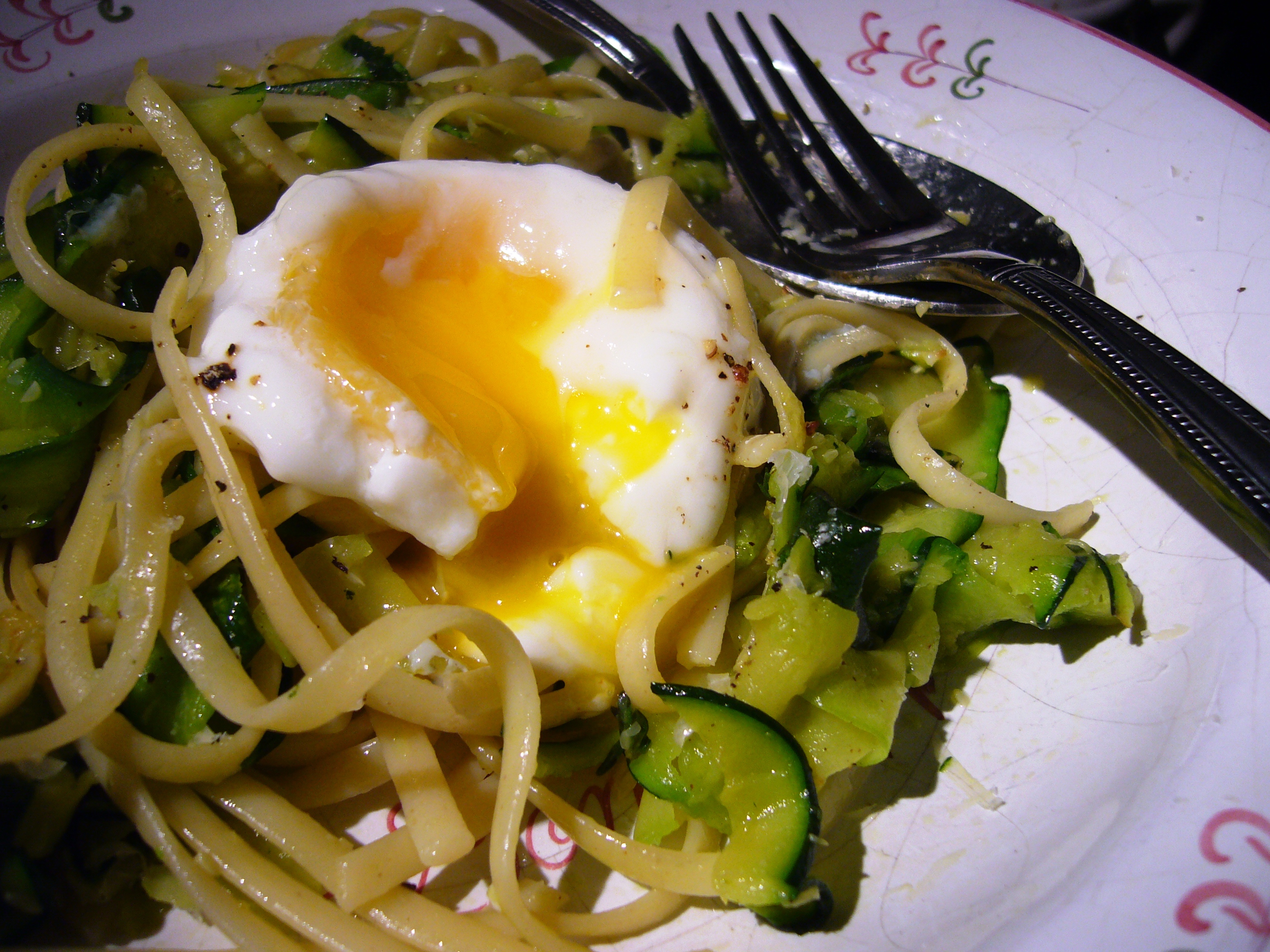 Linguine, Zucchini, Poached Egg