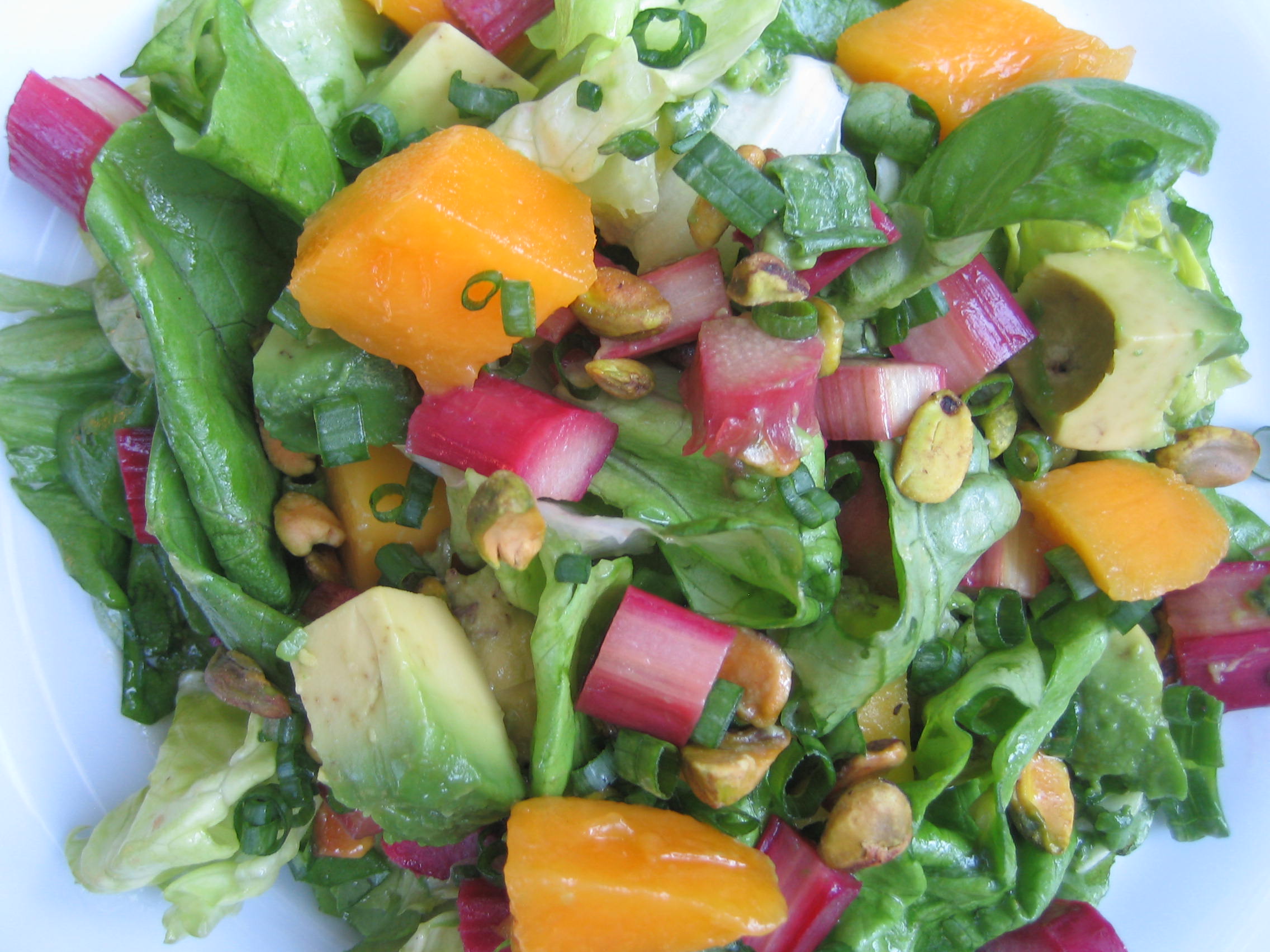 Roasted Rhubarb and Mango Salad