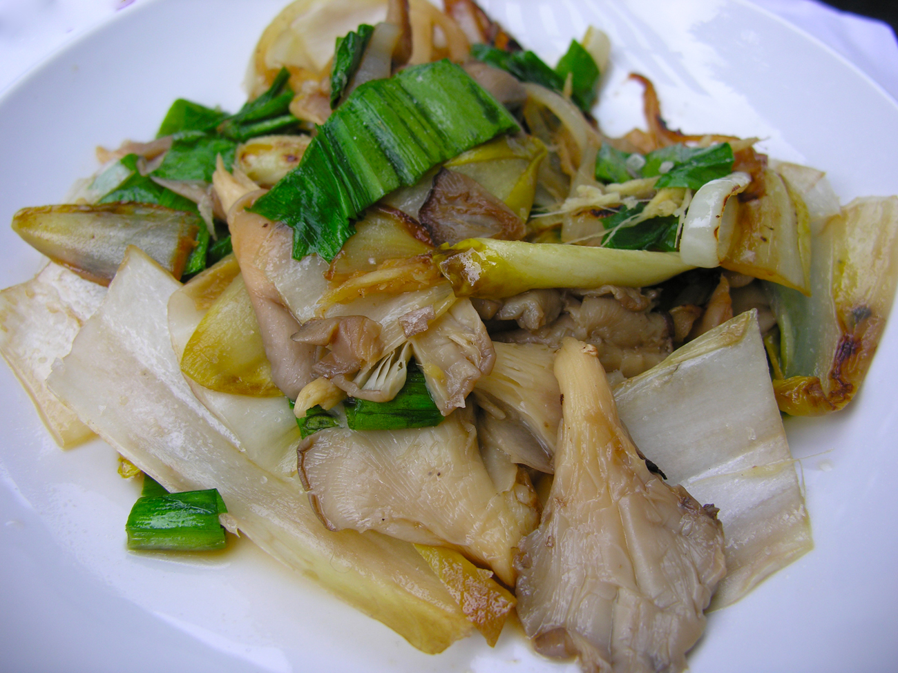 Warm endive, ramp, and oyster mushroom salad Recipe on Food52