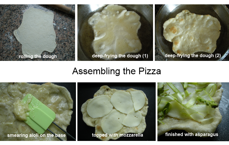 Fried Asparagus Pizza with aoili