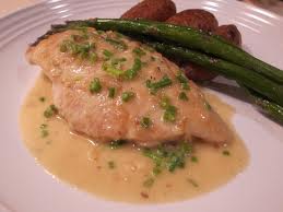 Chicken Breast with cream of herb sauce