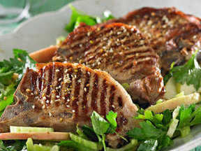Moist Grilled Pork Chops w/ grape salad