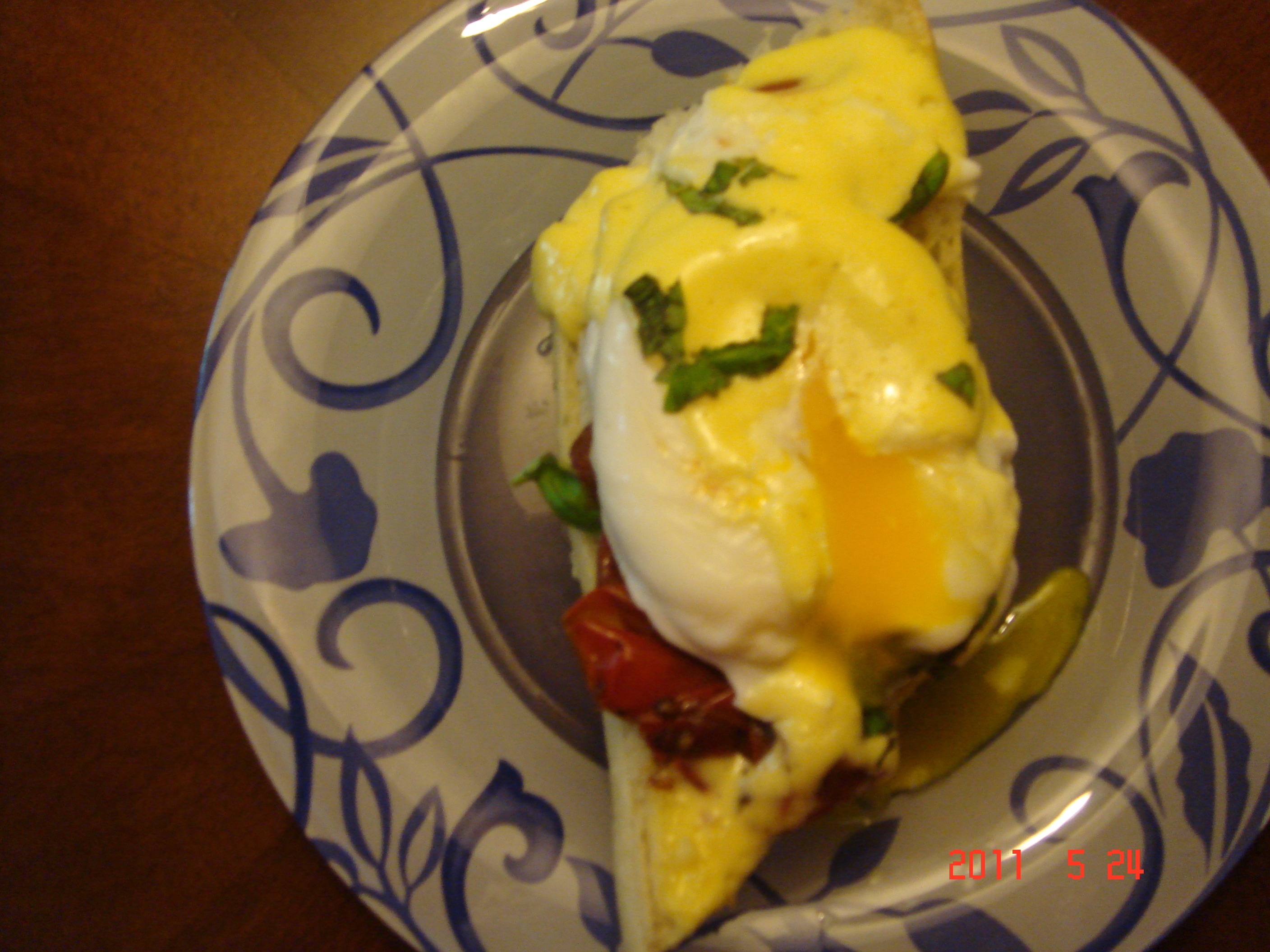 Poached Eggs with Tomato Balsamic Jam and aioli