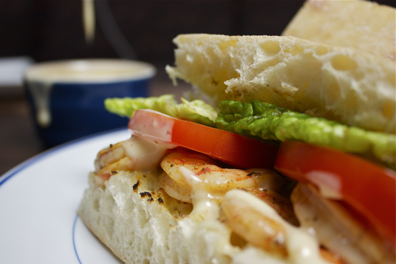 Grilled Shrimp Po'Boy with Cajun Aioli