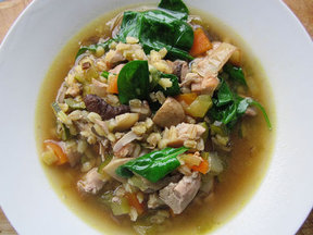Mushroom, Barley & Chicken Soup