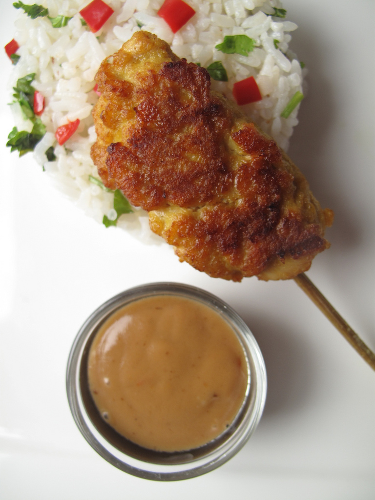 Peanut Butter Aioli with 'Thai' Chicken Satays