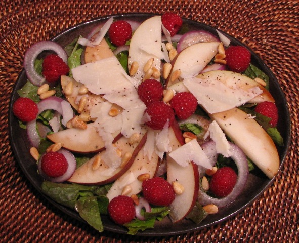 Crimson Autumn Salad with Pecorino and Pine Nuts