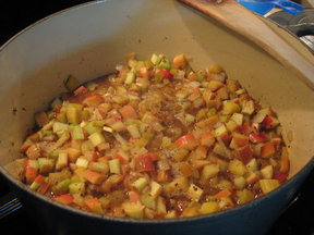 Rhubarb Peach Chutney
