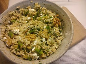 Bulgur Salad with Asparagus, Feta and Toasted Walnuts