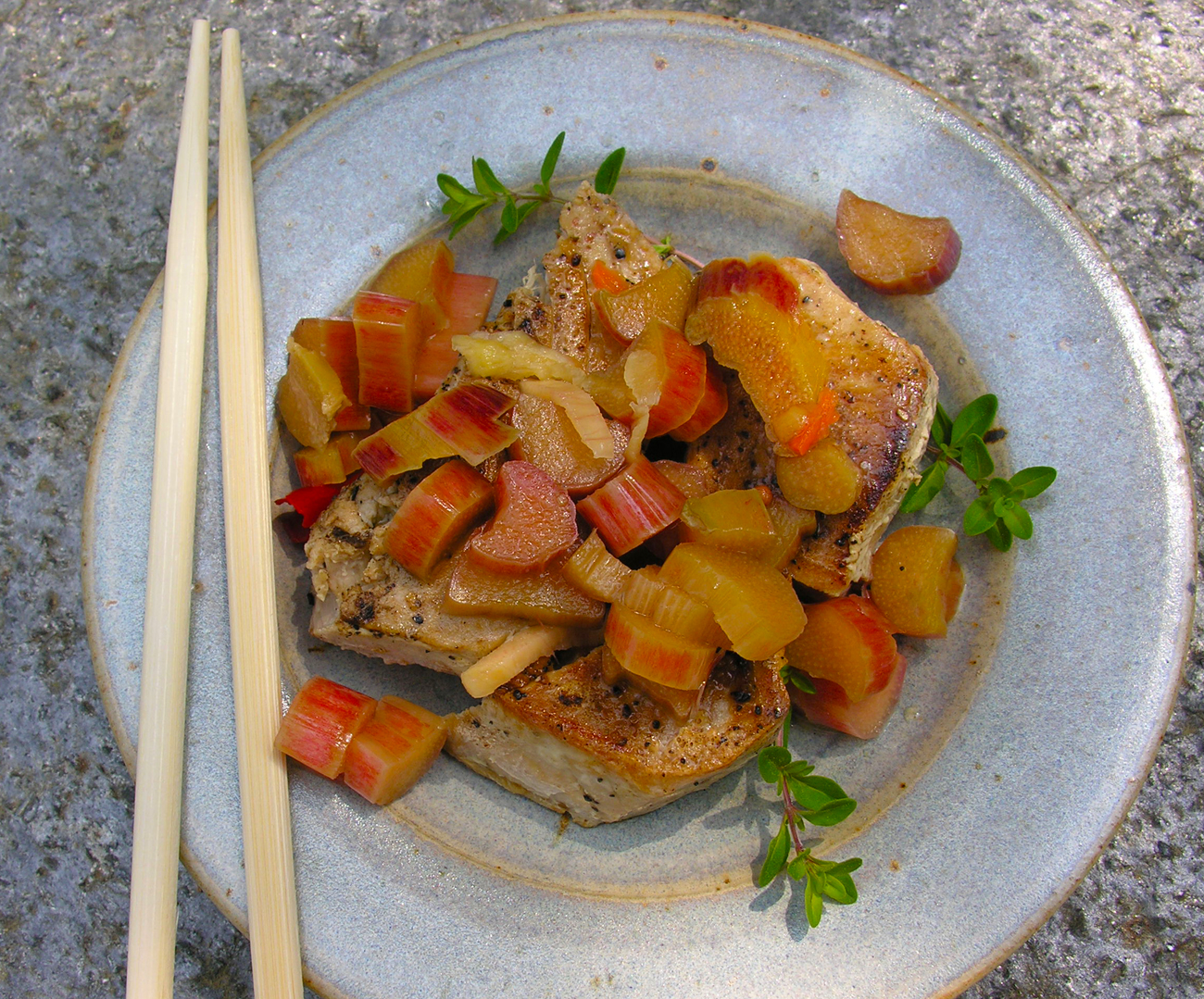 Stone Pickled Ginger Rhubarb