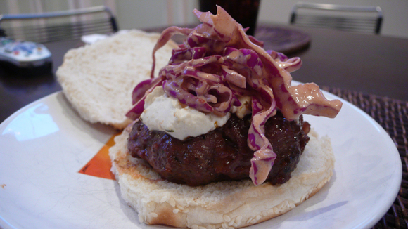 Burger With Spicy Slaw