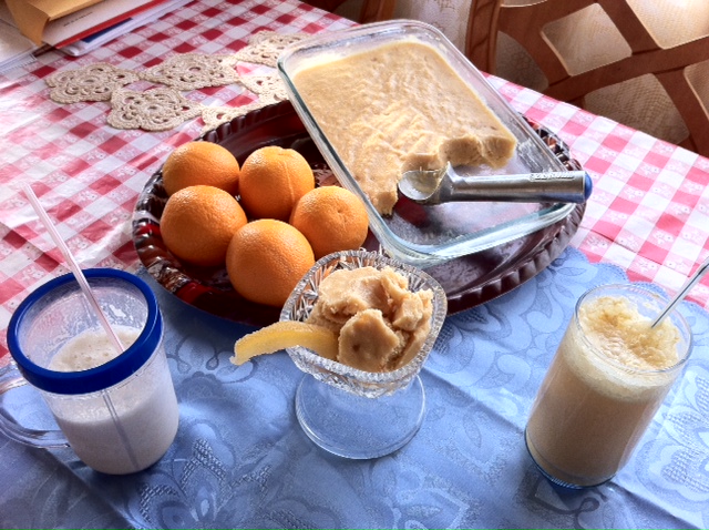 Pineapple and Orange -Tea Granita and Smootie.