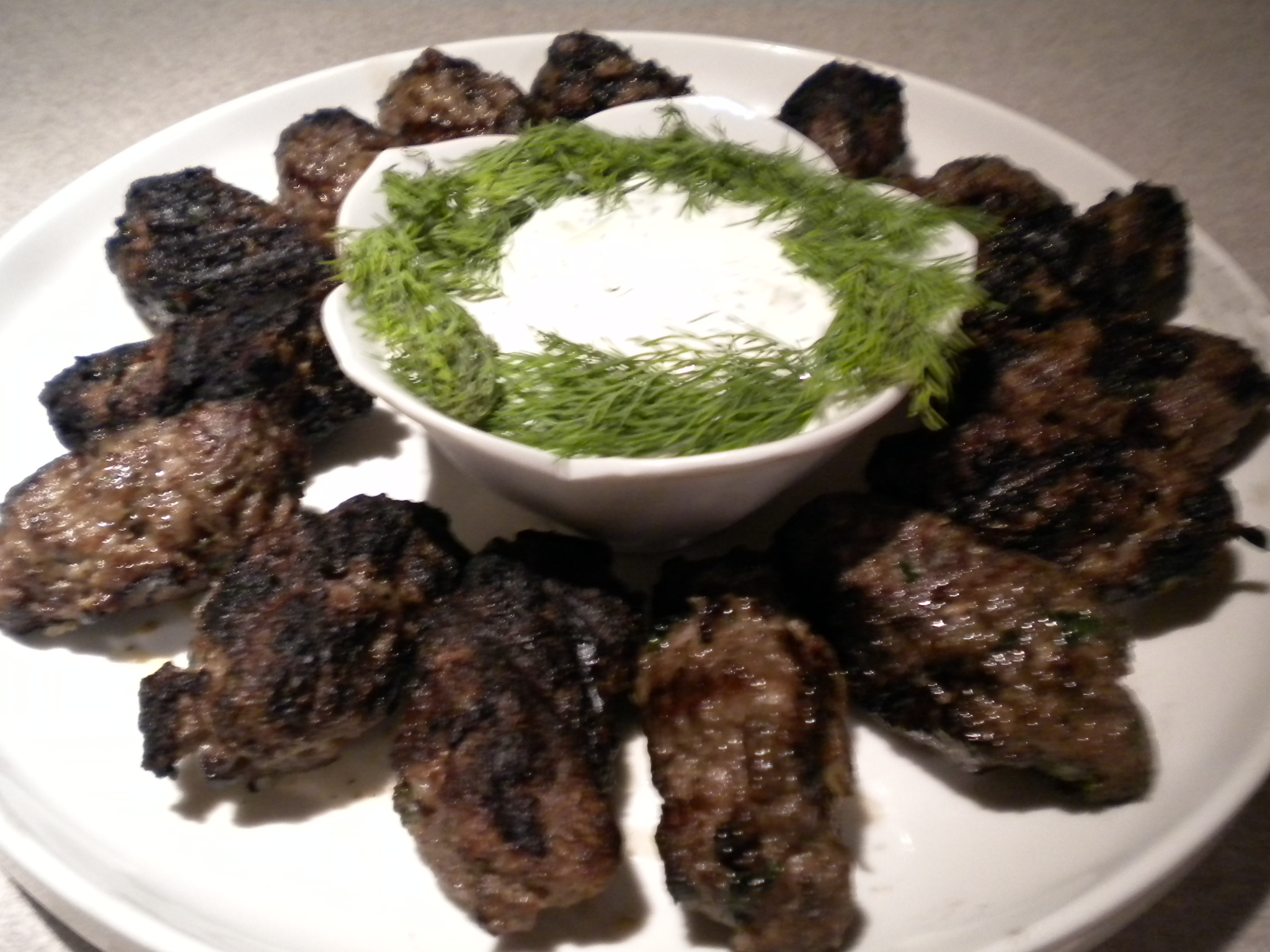 Kebapcheta with Tzatziki