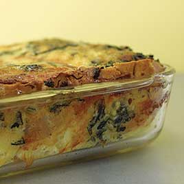 Strata with Beef, Cheese and Spinach