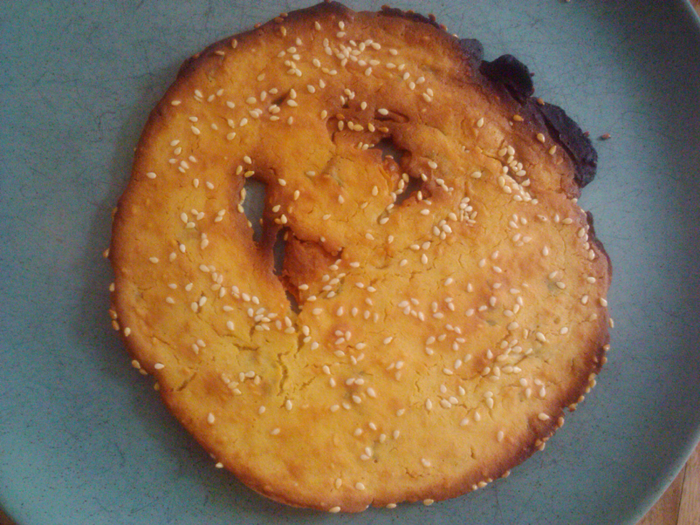 Socca with Sesame and Cilantro