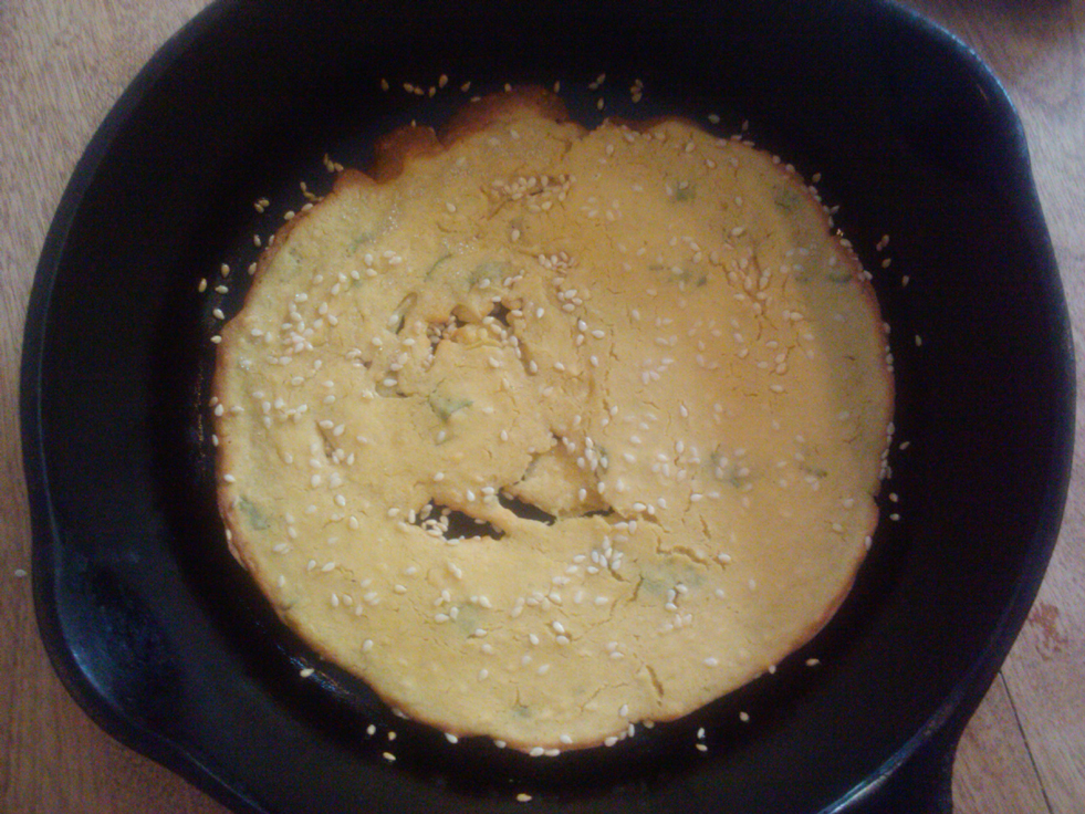 Socca with Sesame and Cilantro