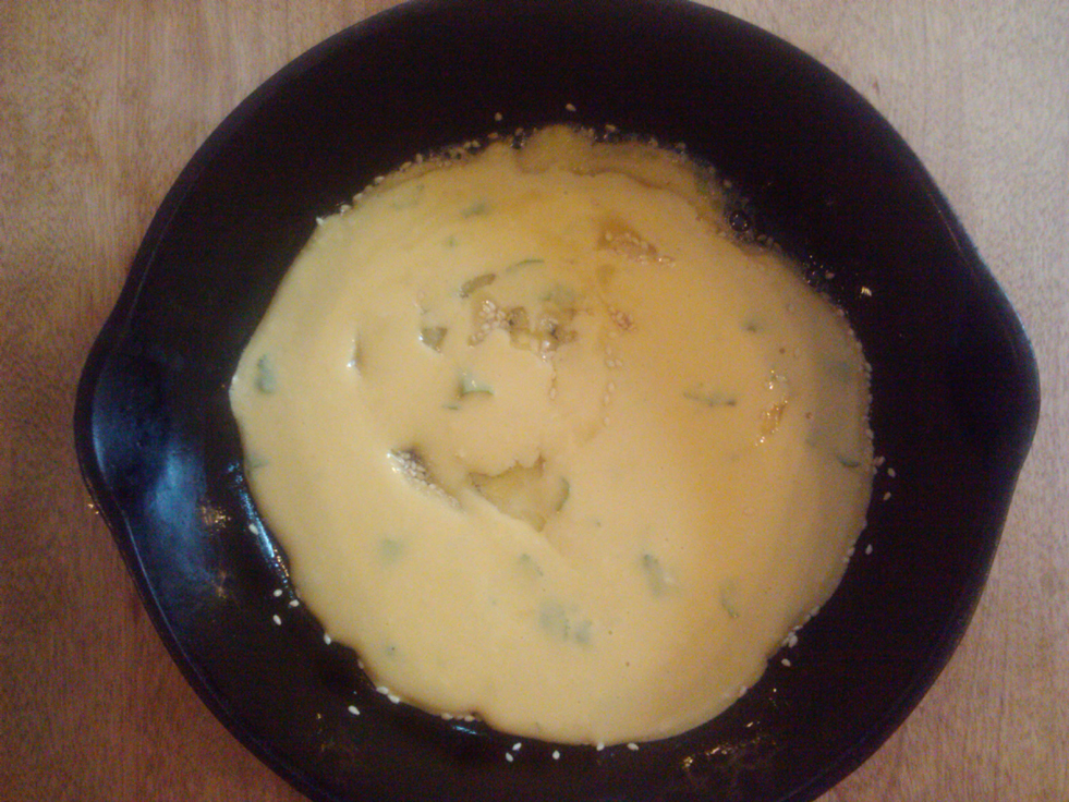 Socca with Sesame and Cilantro