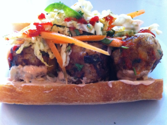 Banh Mi with Turkey Shrimp Meatballs