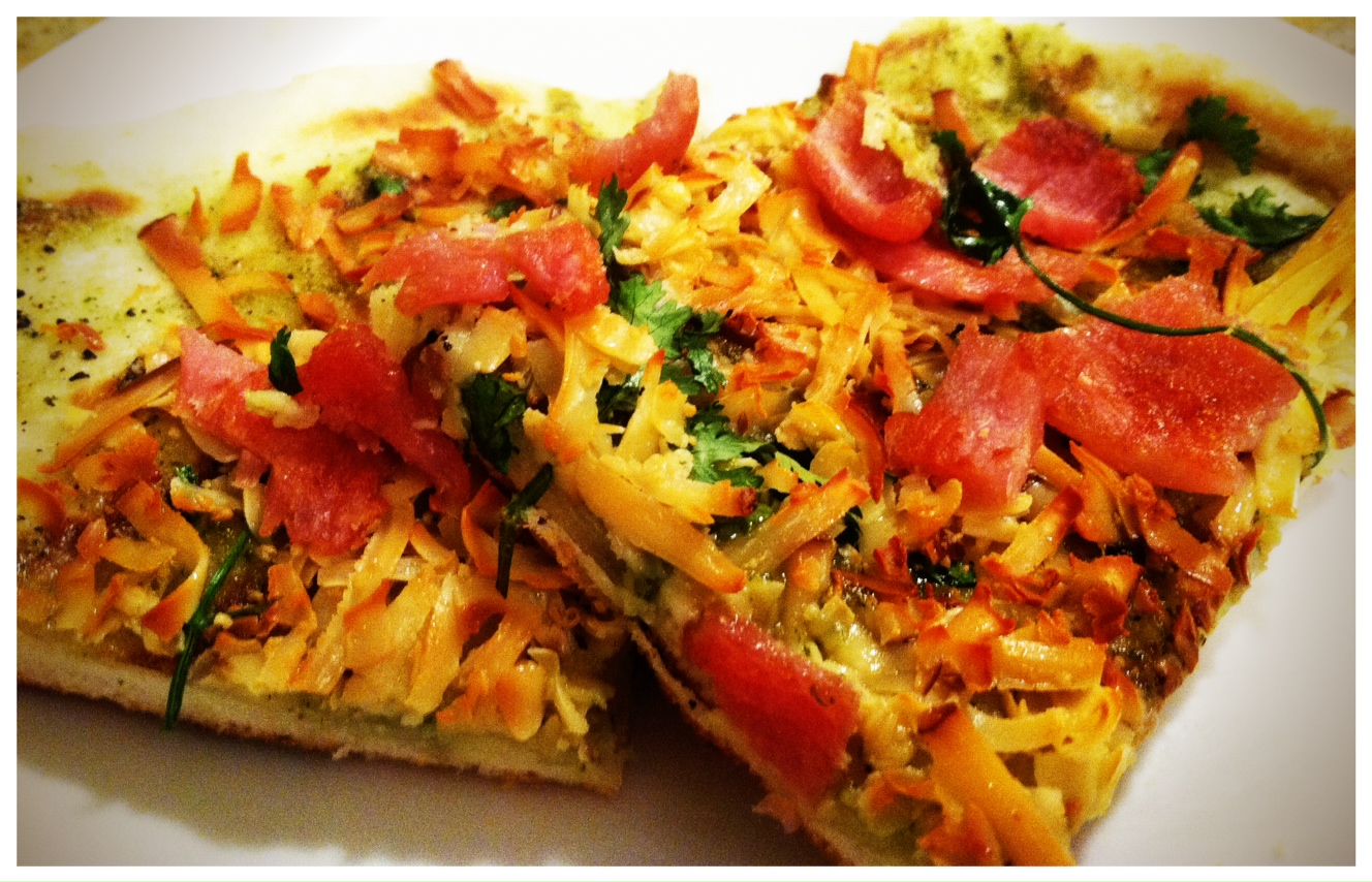Back-Bacon Quick Grilled Pizza