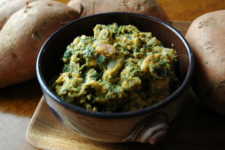 Spicy Sweet Potato Colcannon with Pancetta