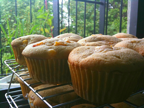Peach Cupakes with Bourbon Cream Cheese Frosting