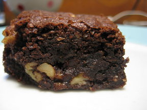 Buckwheat brownies with walnuts and toffee