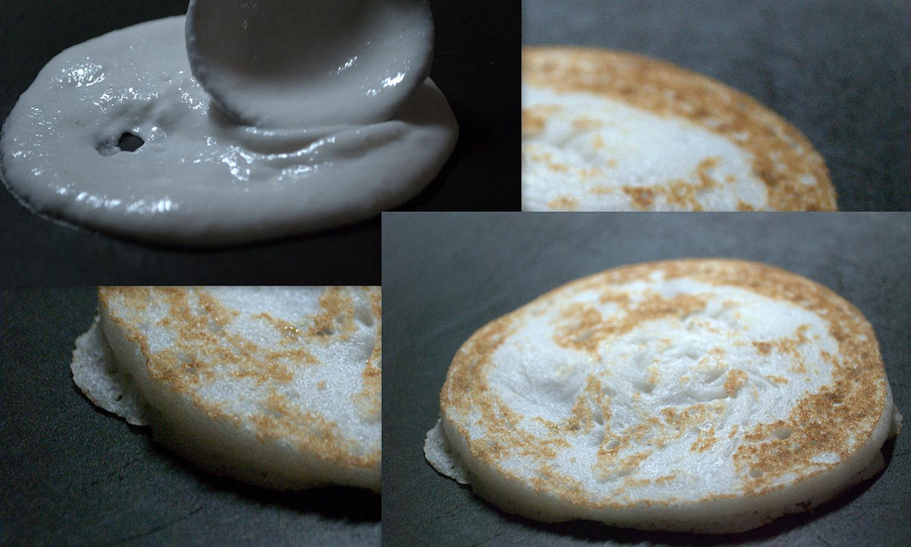 Kallappams  A South Indian  PANCAKE (A Kerala Christian specialty  )