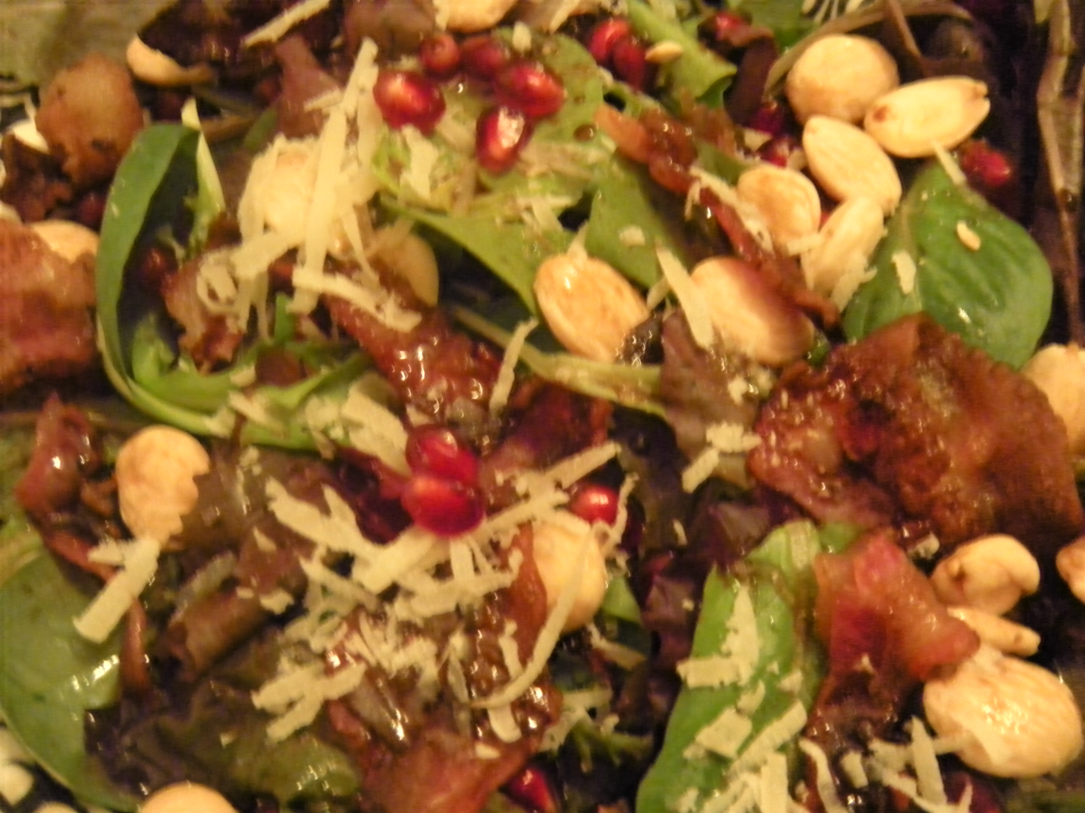 Mixed Greens with Maple Balsamic Vinaigrette with Marcona Almonds and Manchego