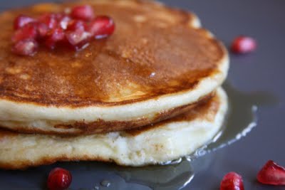 Yogurt Pancakes with Pomegranate