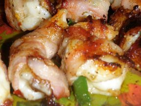 Bacon Wrapped Shrimp in Garlic Butter
