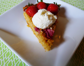 Strawberry Goat Cheese Oat Pie with Whipped Goat Cheese