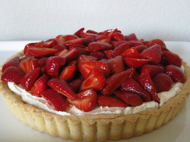 balsamic-macerated strawberry tart with whipped mascarpone filling