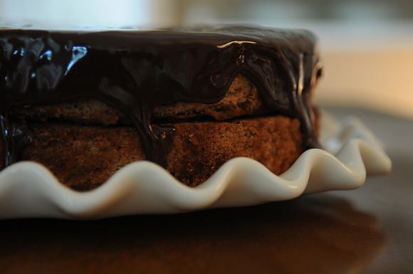 Not Red Velvet Cake with Fudge Glaze