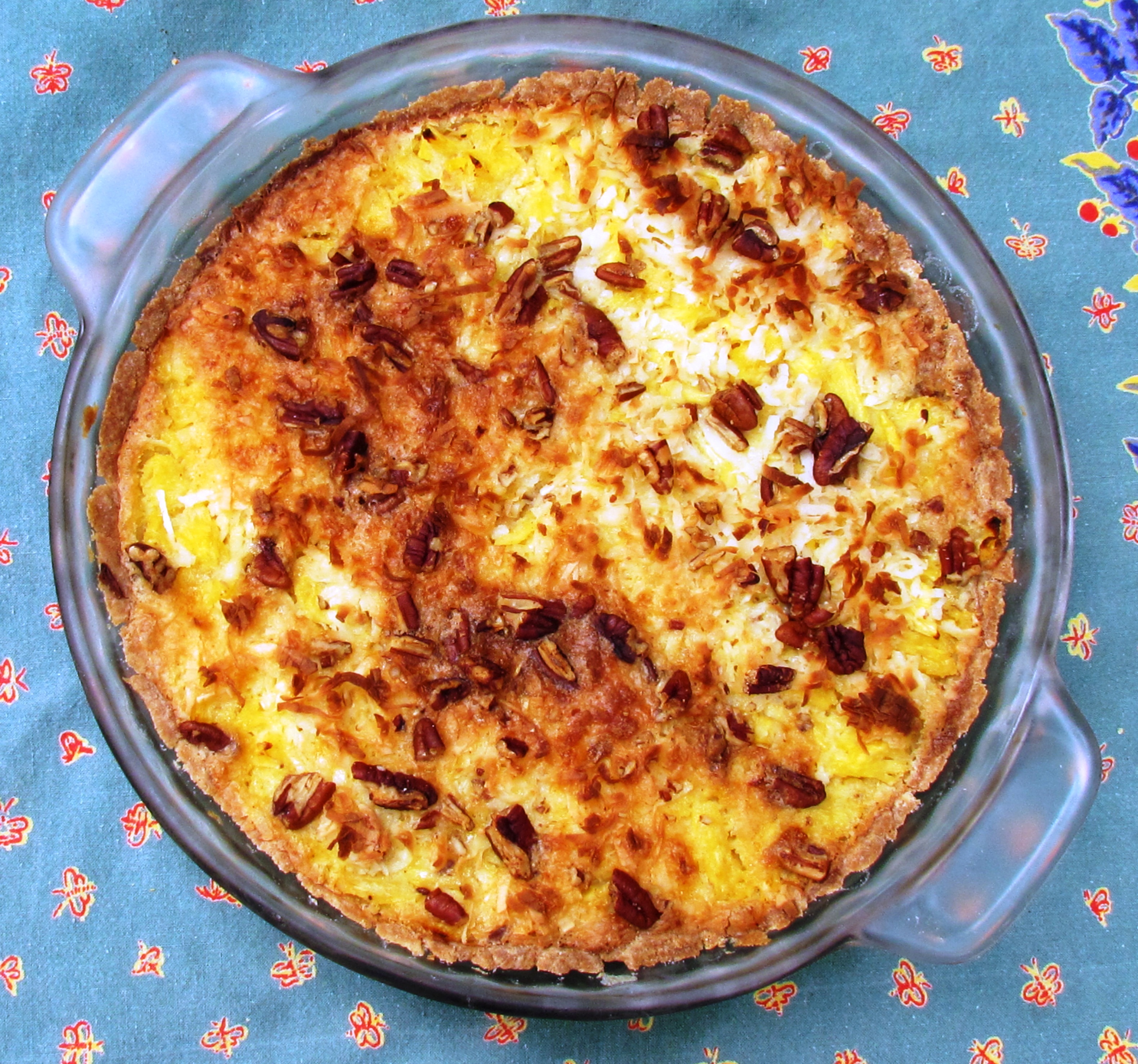 Pineapple Pecan Pie with Coconut