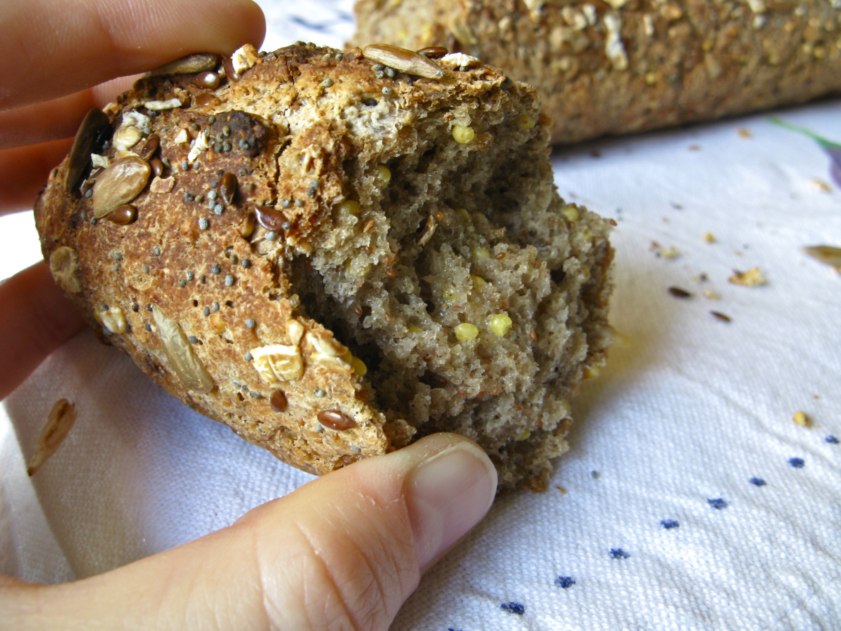 Baguette aux Céréales, Gluten-Free (French multigrain bread)