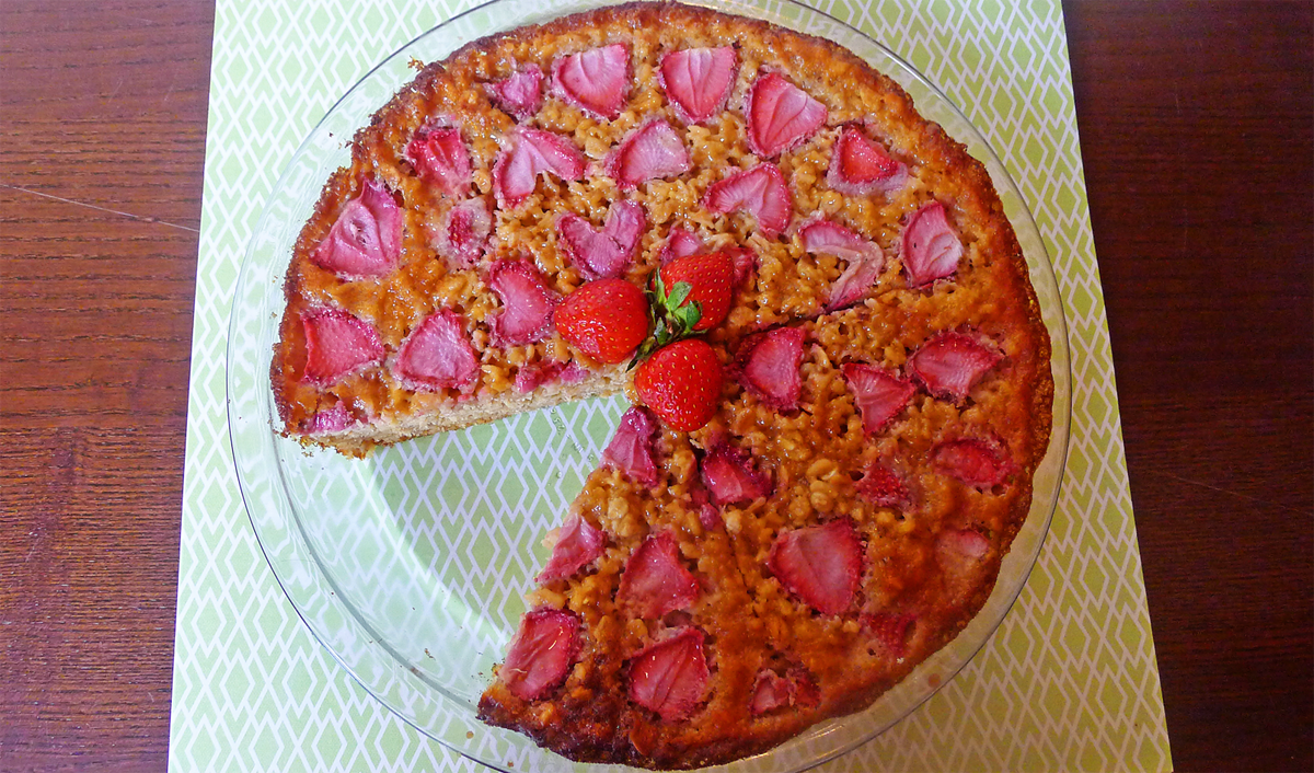 Strawberry Goat Cheese Oat Pie with Whipped Goat Cheese