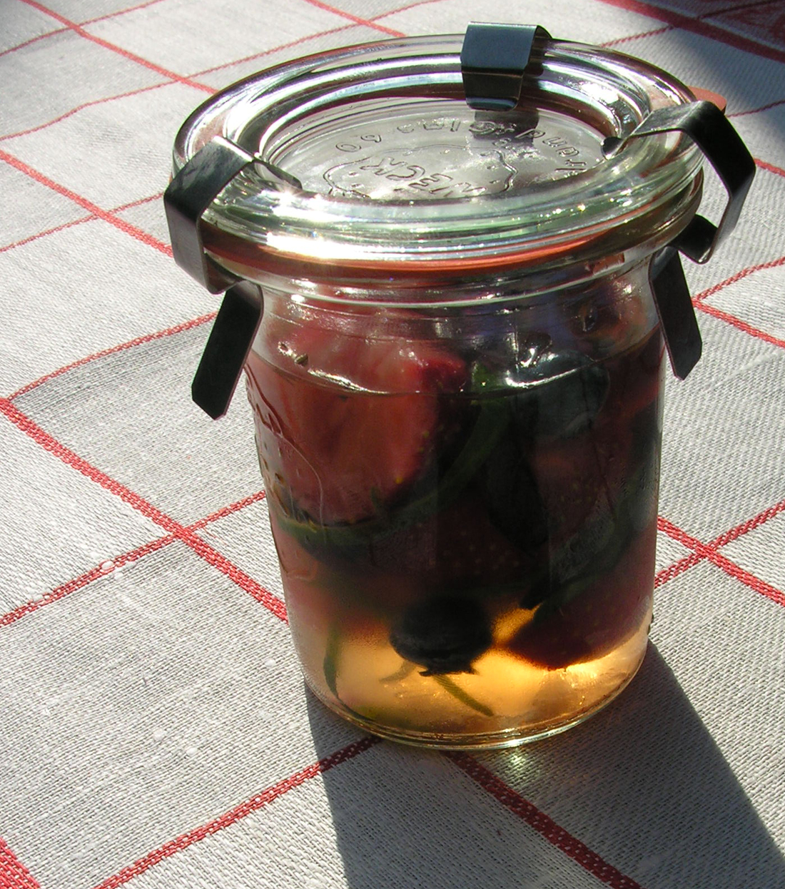 Herbed berries in wine