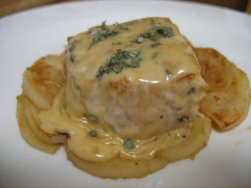 Pork & Apples with Apple-Brandy-Sage Cream Sauce
