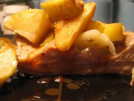 Apple Ginger Pork Loin with Caramel Sauce