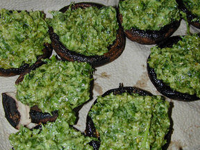 Pesto Stuffed Mushrooms