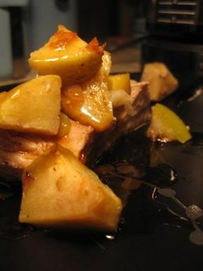 Apple Ginger Pork Loin with Caramel Sauce