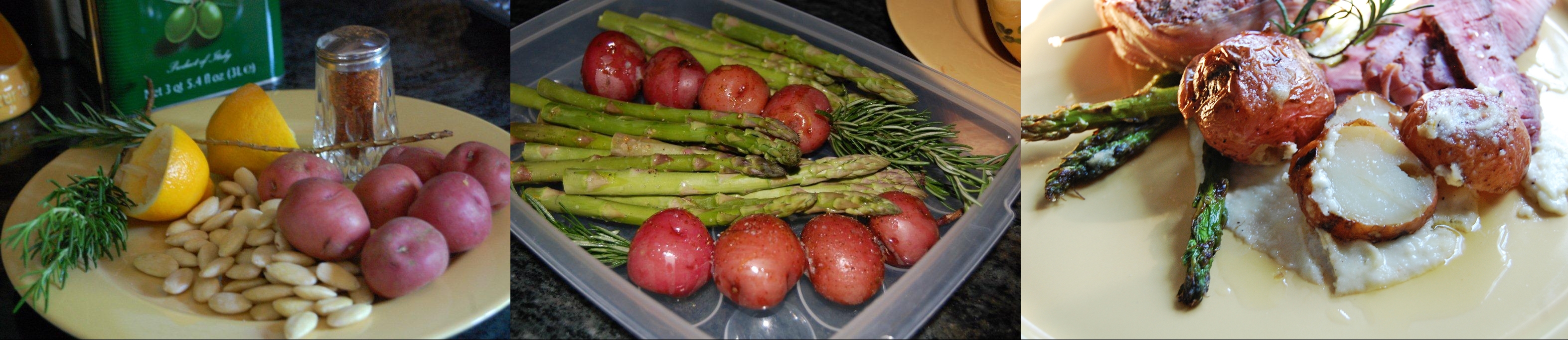 Rosemary Skewered Baby Red Potatoes with Skordalia