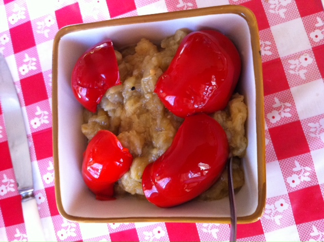 Eggplant and Red Bell Peppers Salad.