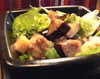 Eggplant, Havarti Cheese and Arugula Salad.