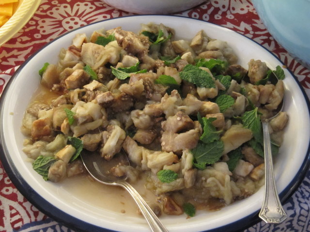 Roasted Eggplant Salad with Chili Pepper Water and Mint