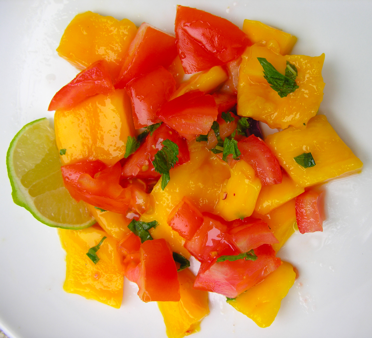 Simplified Mango and Tomato Salad