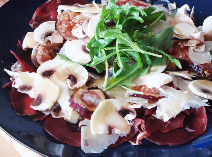 Mushroom, Fig and Bresaola Salad – A Tuscan Raw Salad