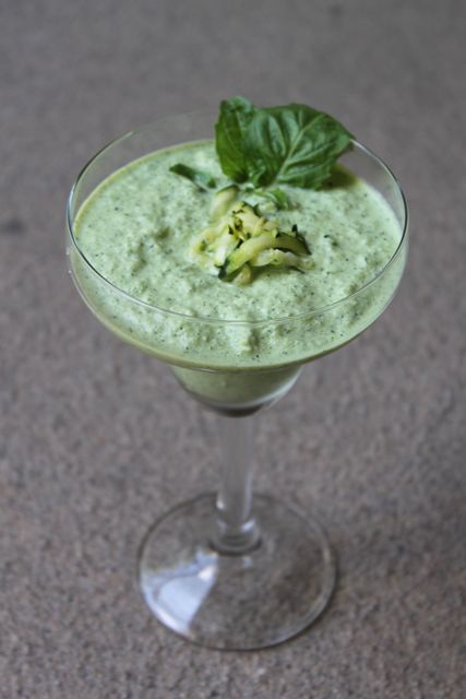 Creamy Cold Zucchini Basil Soup