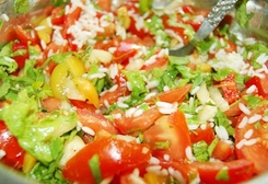 Whole Grain Brown Rice Salad with Lemon-Saffron Dressing.