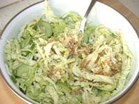 Savoy Cabbage and Celery Root Salad with Walnut Vinaigrette.